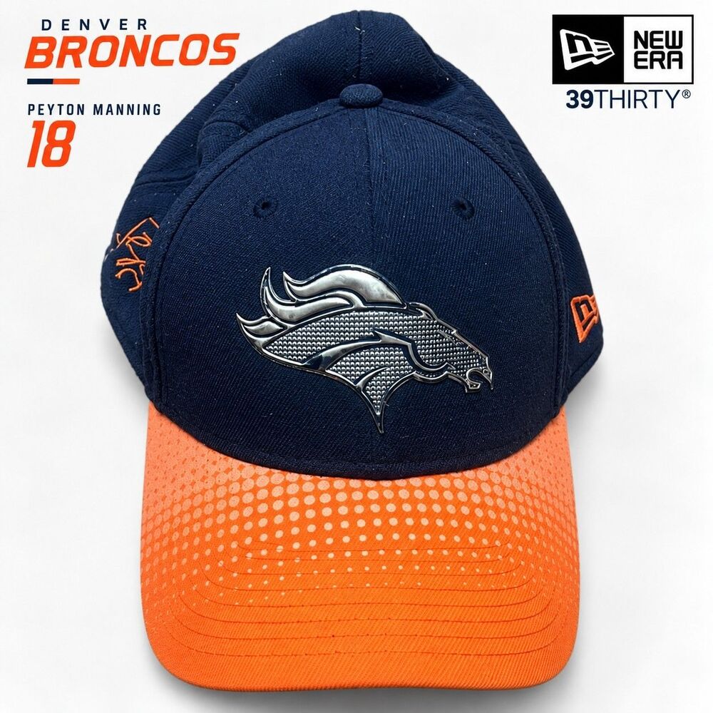 New Era Denver Broncos Peyton Manning 18 39THIRTY Hat Navy Orange NFL